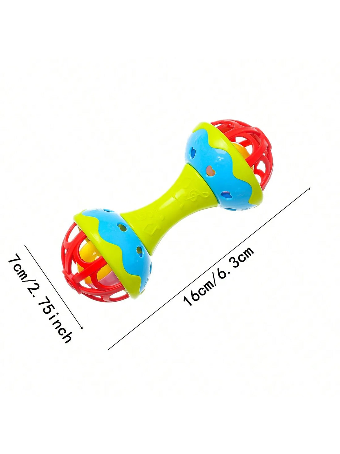 1pc random color Toddler Double-headed Hand Rattles Soothing Hand Grip Rattles Toys Baby Rattle Baby Nibbling Toys Baby Toys 0 -