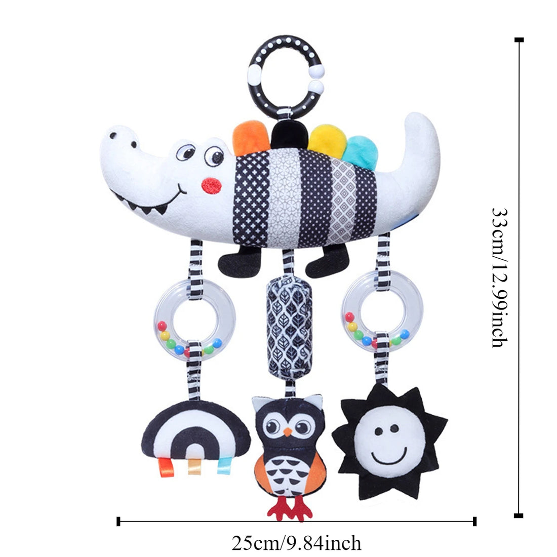 Baby stroller black and white pendants, wind chimes, newborn bed bells, bed hanging toys, baby car puzzle toys