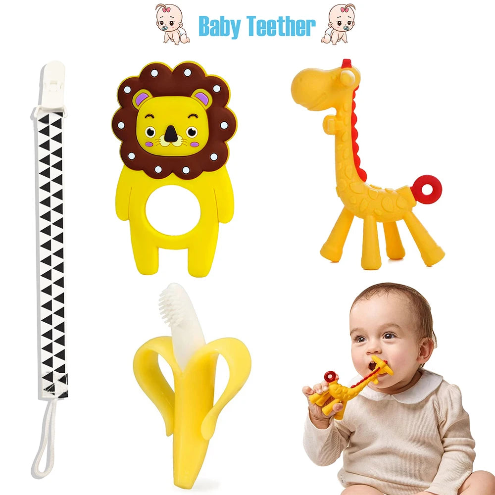 1Pcs Teething Toys,Silicone Baby Teether,BPA Free,Soothing Teething,Banana Finger Toothbrush,Suitable for Infant Boys and Girls