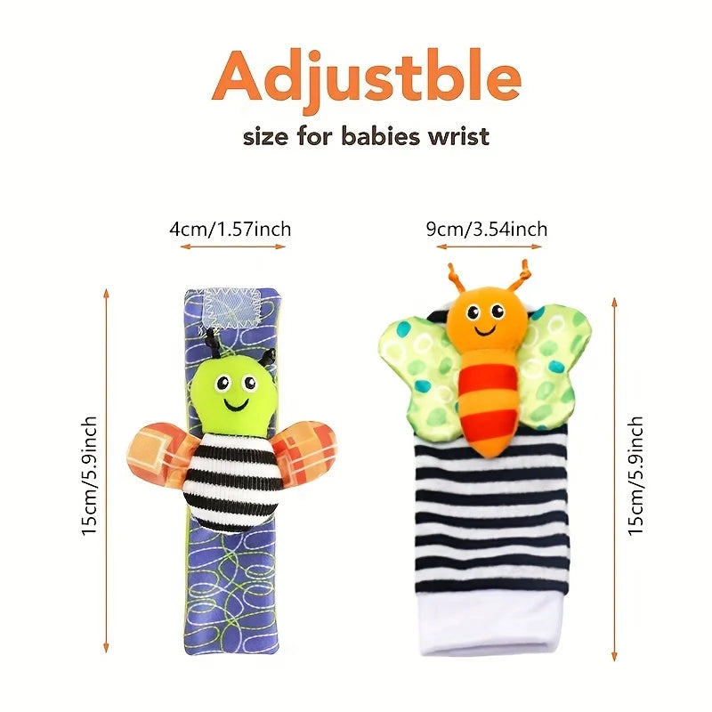 Baby Rattle Socks Toys 0~24 Months Infant Soft Plush Toy Newborn Educational Development Rattle And Teethe Wrist Baby Gift Toy