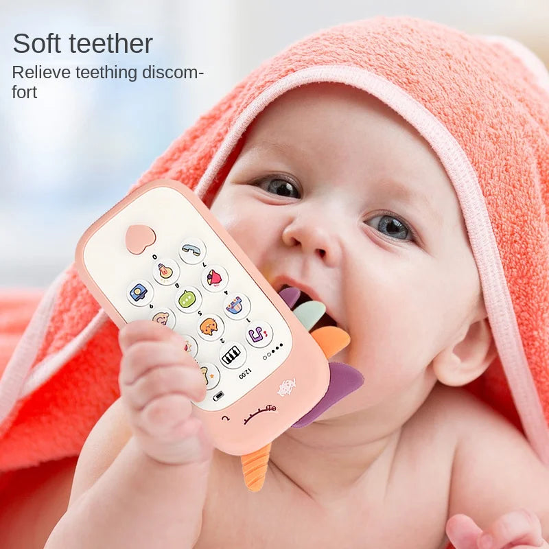 Baby Phone Toy Music Sound Telephone Sleeping Toys with Teether Simulation Toys Phone Infant Early Educational Toy Kids Gifts